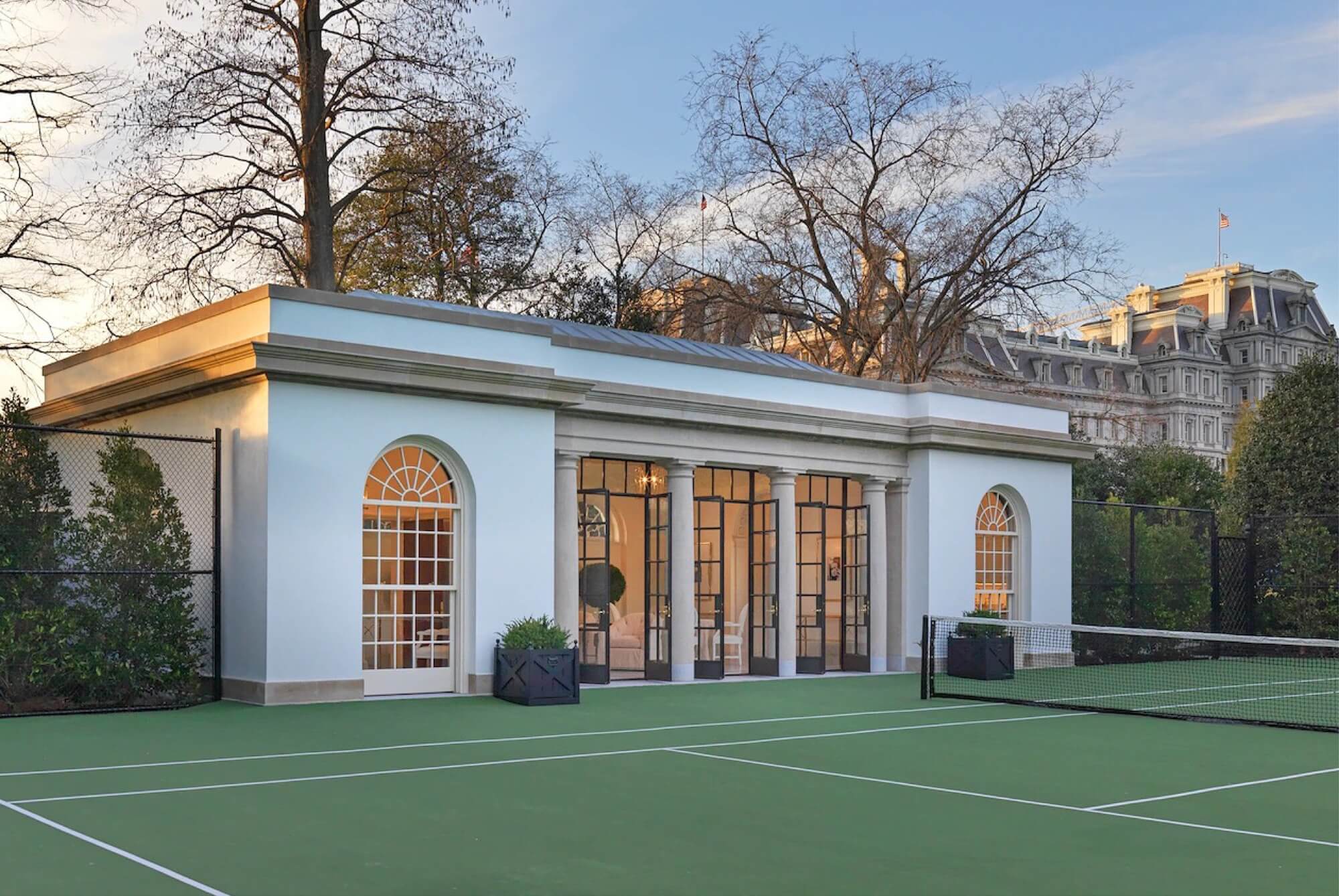 The White House Rose Garden & Tennis Pavilion
